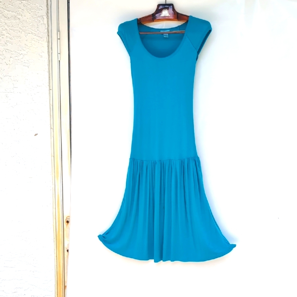 Fetching Elegant Blue Dress 70/Modal 30/Cotton Size S